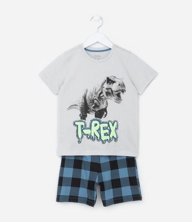 Pijama Infantil com Estampa Dino T-Rex - Tam  6 a 14 Anos - 1