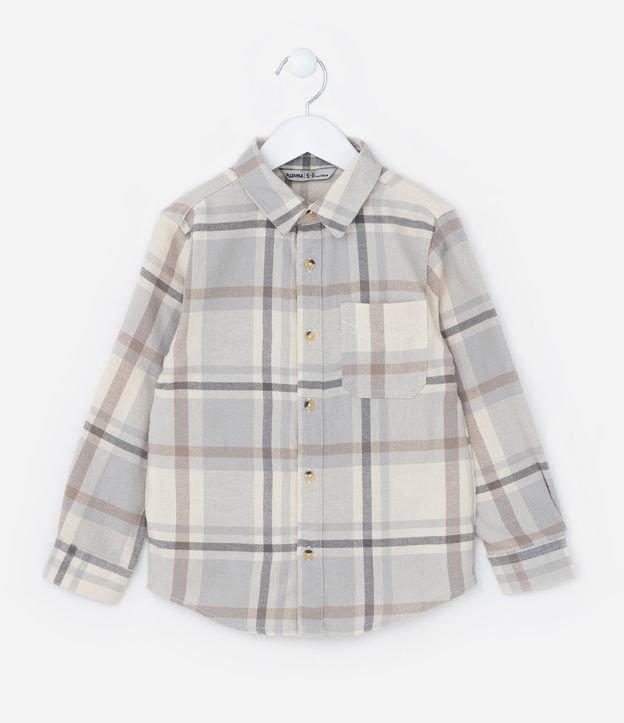 Camisa Infantil em Flanela com Estampa Xadrez - Tam 5 a 14 Anos - 1