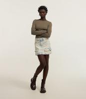 Saia Curta em Jeans com Bolso Cargo - 1