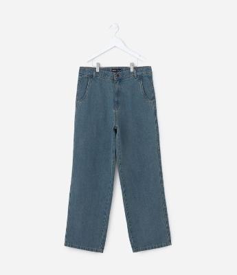 Calça Baggy Infantil em Jeans - Tam 7 a 14 Anos
