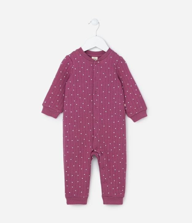 Macacão Infantil com Estampa Corações - Tam  0 a 18 meses - 1