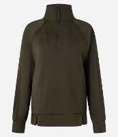 Casaco Esportivo em Microfibra Pesada Liso com Gola Alta e Recortes - 1