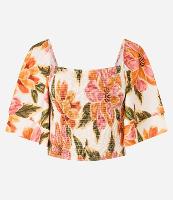 Blusa Cropped com Lastex no Corpo e Manga Dupla - 1