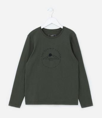 Camiseta Infantil com Estampa Paisagem - Tam 5 a 10 Anos