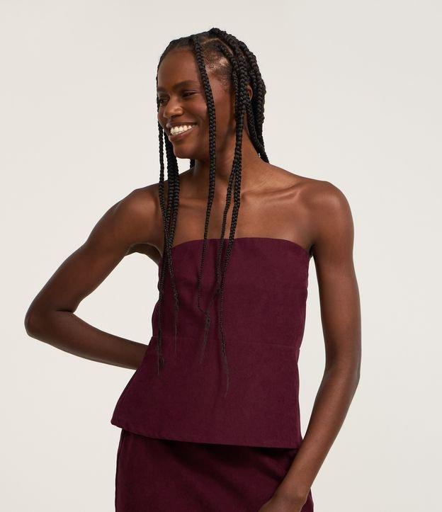 Blusa em Suedine com Recorte e Decote Tomara que Caia - 2