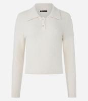 Casaco Peluciado em Tricô com Gola Polo - 1