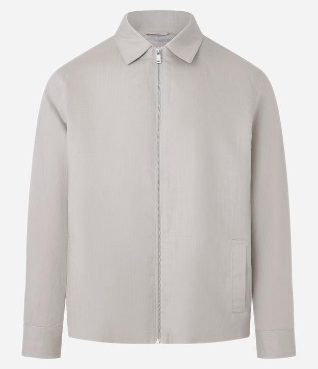 Jaqueta em Liocel e Linho com Fechamento por Zíper - 1