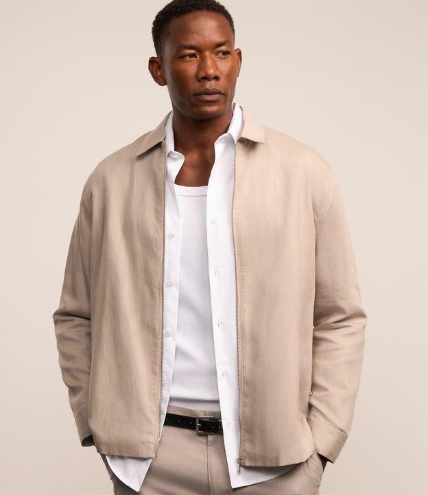 Jaqueta em Liocel e Linho com Fechamento por Zíper - 2