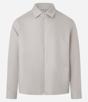 Jaqueta em Liocel e Linho com Fechamento por Zíper