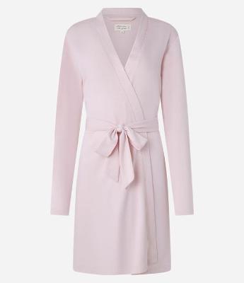 Robe Longo em Plush com Detalhes de Cetim