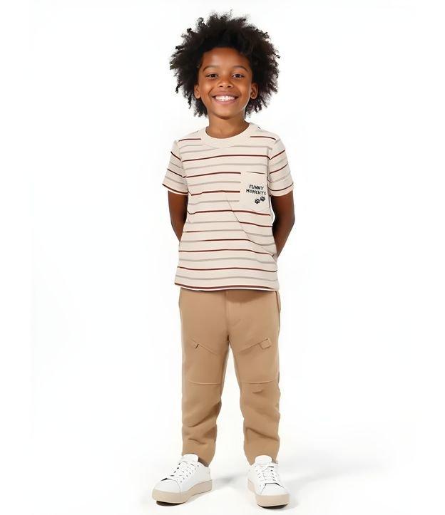 Camiseta Infantil com Bolsinho e Estampa Listrada - Tam 1 a 6 Anos - 2