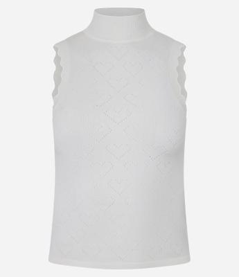 Blusa em Tricô com Golinha com Ondinhas na Cava