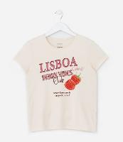 Camiseta Infantil com Estampa Cerejas e Lettering - Tam 5 a 14 Anos - 1