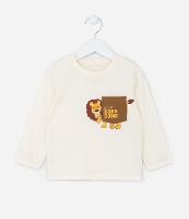 Camiseta Infantil com Bolsinho Estampa de Leãozinho - Tam 1 a 6 Anos - 1