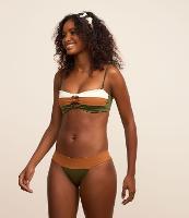 Biquíni Calcinha Pala Larga em Poliamida com Bloco de Cores - 1