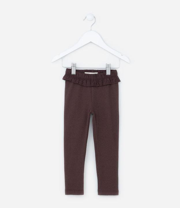 Calça Legging Infantil Canelada com Babadinho - Tam 1 a 6 Anos - 1
