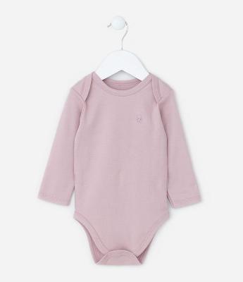 Body Básico Infantil em Algodão Peruano - Tam RN a 18 meses