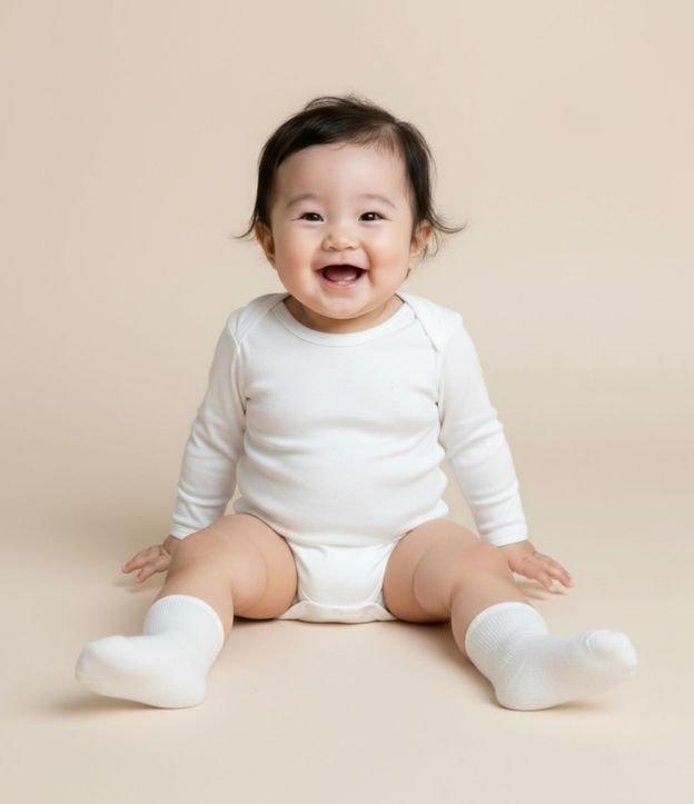 Body Básico Infantil em Algodão Peruano - Tam RN a 18 meses - 2