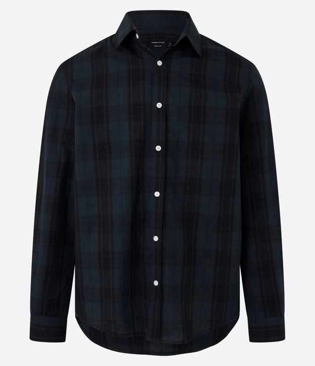 Camisa Regular em Tricoline com Xadrez em Fio Tinto - 1