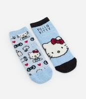 Kit 02 Meias Infantis em Chenille com Estampa Hello Kitty - Tam 19 a 34 - 1