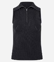 Blusa Texturizada em Tricô com Zíper na Gola Dobrável - 1