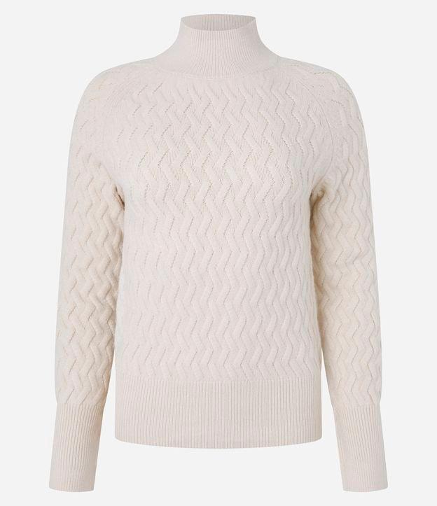 Suéter em Tricô com Textura Zig Zag - 1