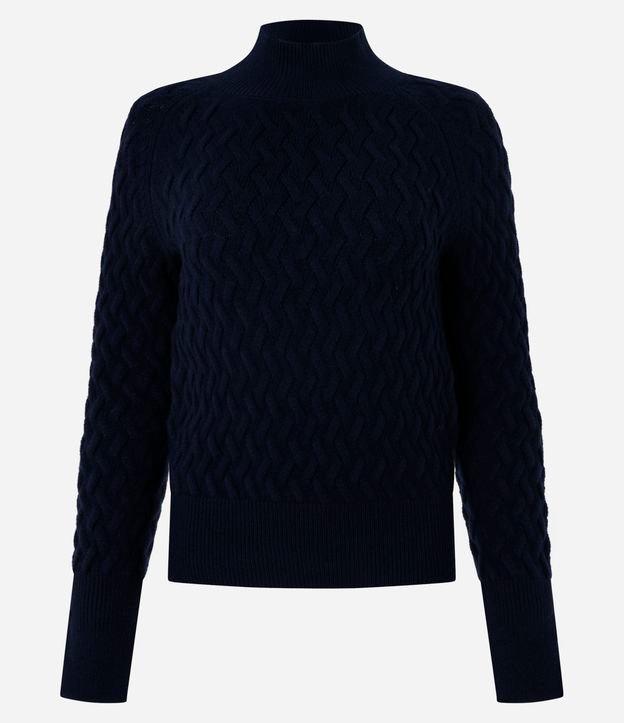 Suéter em Tricô com Textura Zig Zag - 1