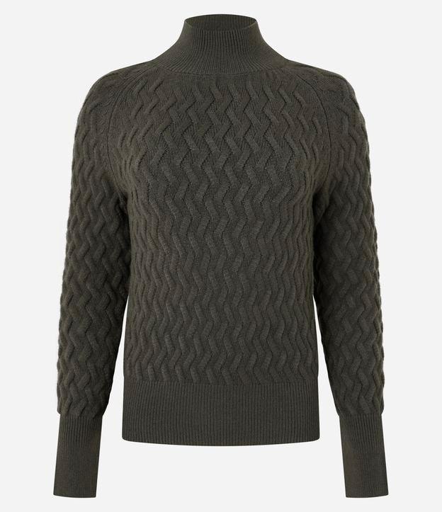 Suéter em Tricô com Textura Zig Zag - 1