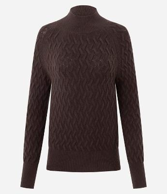 Suéter em Tricô com Textura Zig Zag