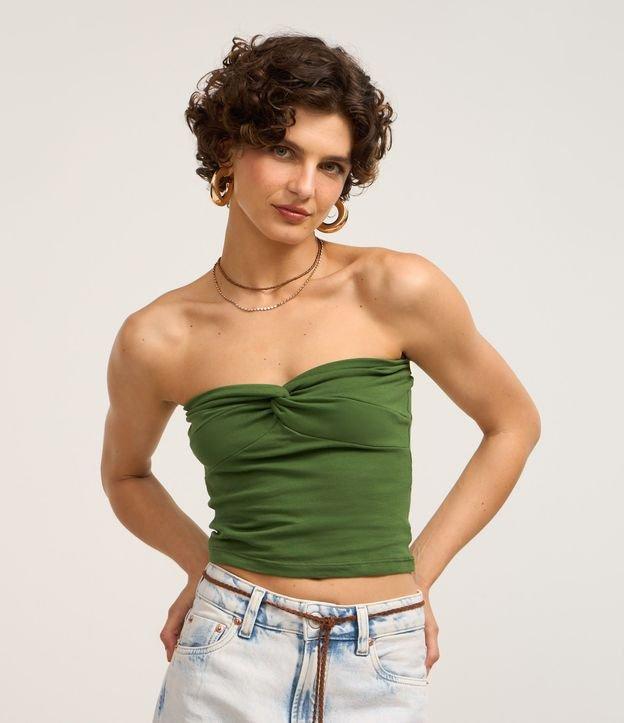 Blusa Tomara que Caia em Algodão com Detalhe de Nó no Decote - 3