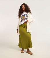 Saia Longa em Crepe com Textura Acetinada - 3