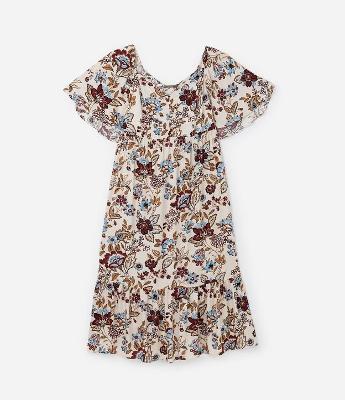 Vestido Midi em Viscose com Estampa Floral Curve & Plus Size