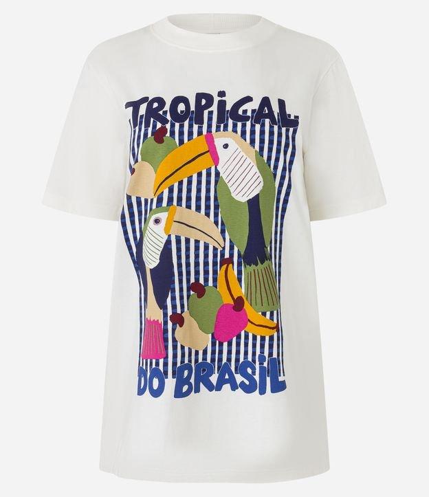 Camiseta em Algodão com Estampa Tropical do Brasil - 1