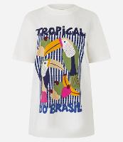 Camiseta em Algodão com Estampa Tropical do Brasil - 1