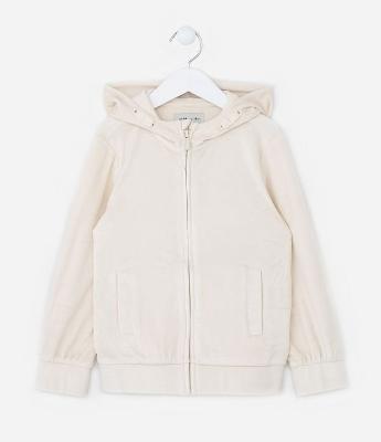 Jaqueta Infantil em Plush com Capuz e Bolso - Tam 5 a 14 anos