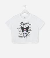 Camiseta Cropped com Estampa da Kuromi - Tam 5 a 14 Anos - 1