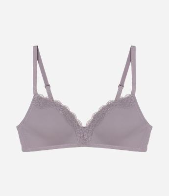 Sutiã Bojo Triangular em Microfibra com Detalhes em Renda