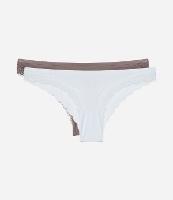 Kit 02 Calcinhas Biquíni em Microfibra com Detalhe em Renda - 1