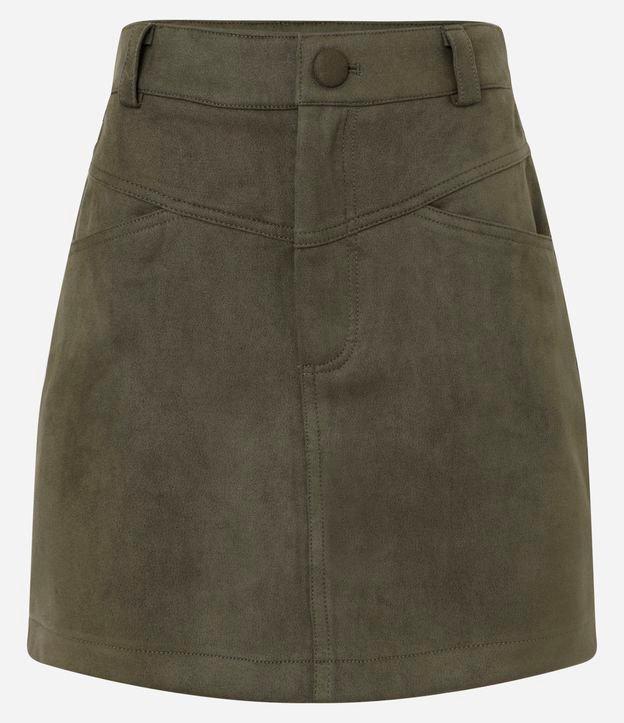 Saia Curta em Suede com Recortes - 1