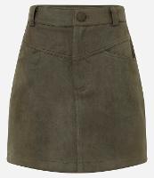 Saia Curta em Suede com Recortes - 1