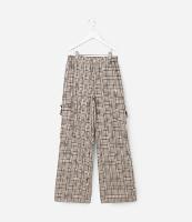 Calça Infantil com Bolsos Cargo e Estampa Xadrez - Tam 5 a 14 Anos - 1