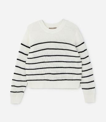 Suéter em Tricô com Listras Curve & Plus Size