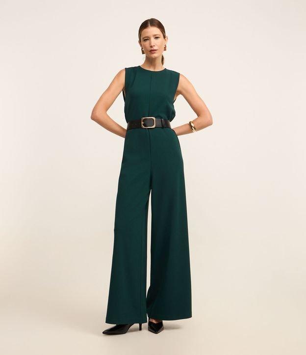 Macacão Pantalona em Crepe com Abertura nas Costas - 2