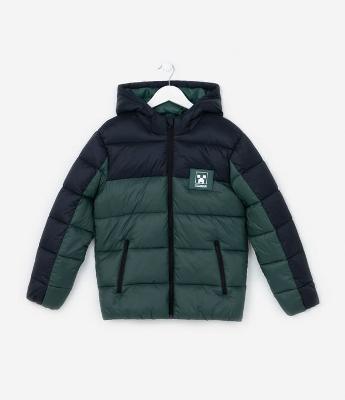 Jaqueta Infantil com Recortes e Estampa Minecraft - Tam 5 a 14 Anos