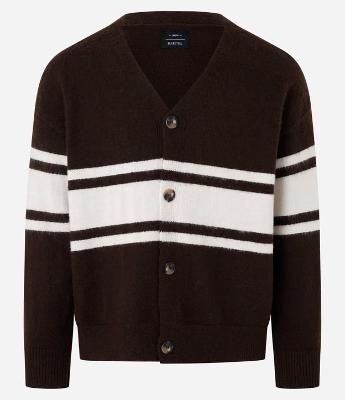 Cardigan Boxy em Tricô com Listras