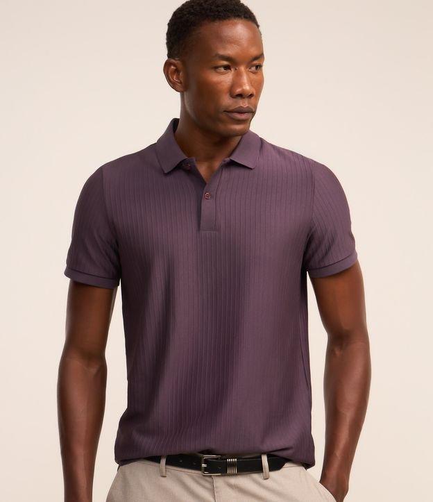 Camisa Polo Slim com Textura Vertical Listrada - 2