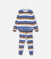 Pijama Infantil em Plush com Estampa Listrada - Tam 4 a 14 Anos - 1