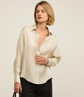 Camisa Acetinado com Abotoamento e Punhos Largos - 1