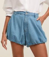 Short Balonê em Jeans com Bolso Faca - 1