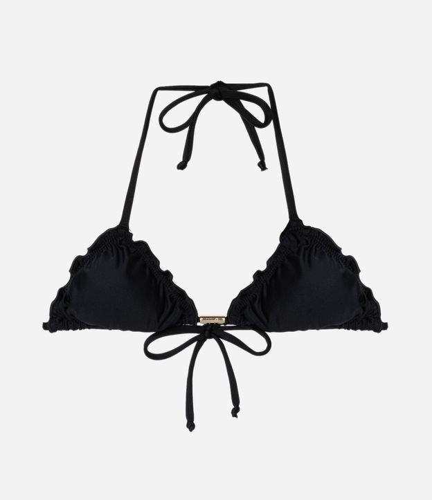 Biquíni Top Cortininha em Microfibra com Borda Frufru e Aviamento Metalizado - 1